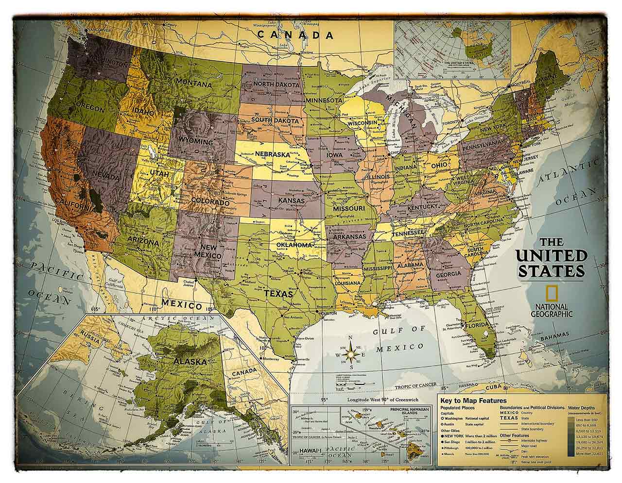 Cartina Stati USA