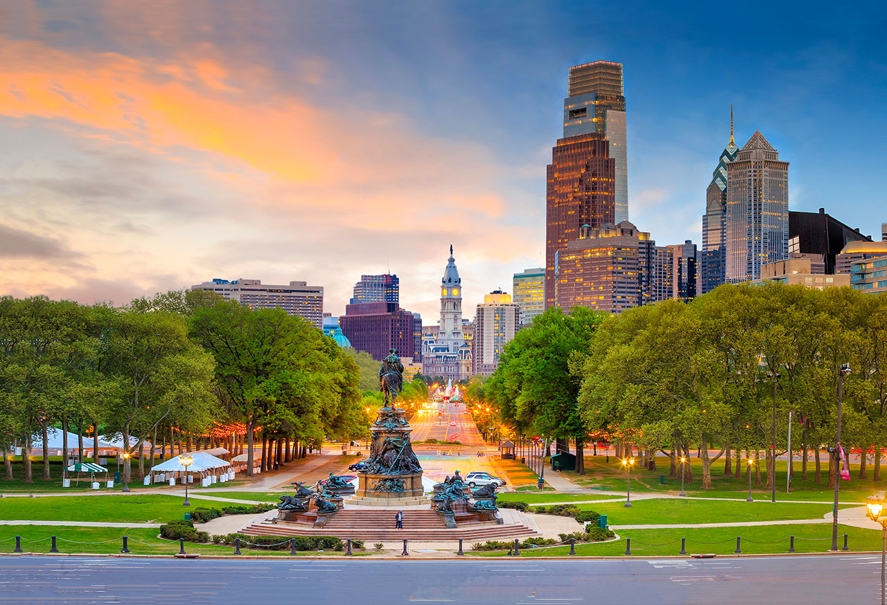 vista della città di Philadelphia
