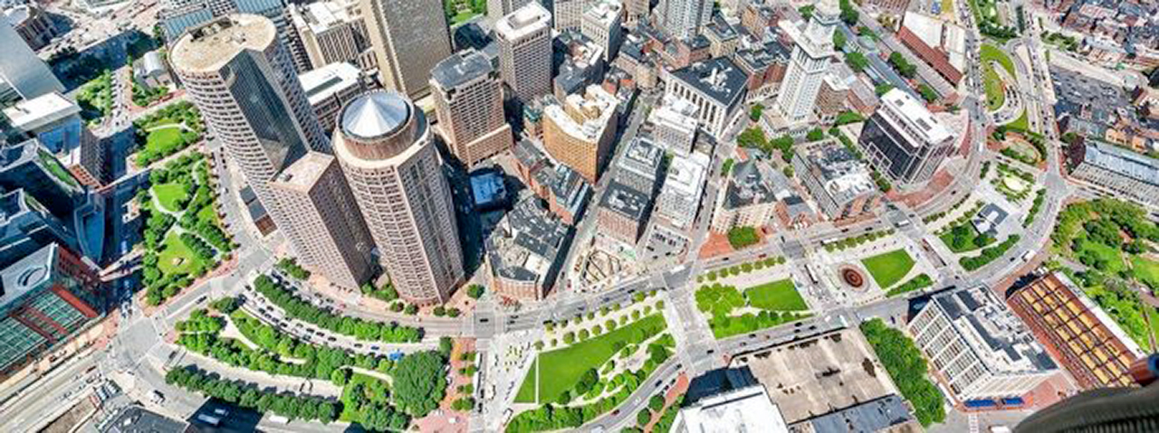 La primavera della Rose Kennedy Greenway a Boston